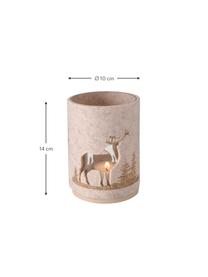 Windlichtenset Ludwig, 2-delig, Windlicht: glas, Bekleding: vilt, Bruin, beige, Ø 10 x H 14 cm