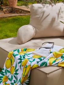 Licht strandlaken Lemon met citroenenprint, 55% polyester, 45% katoen zeer lichte kwaliteit, 340 g/m², Wit, groen, geel, B 70 x L 150 cm