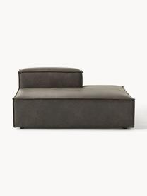 Chaise longue module Lennon van gerecycled leer, Bekleding: gerecycled leer (70% leer, Frame: massief hout, multiplex, Poten: kunststof Dit product is , Leer taupe, B 150 x D 119 cm, rugleuning rechts