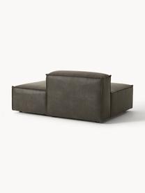 Diván modular de cuero reciclado Lennon, Tapizado: cuero reciclado (70% cuer, Estructura: madera maciza, madera con, Patas: plástico Este producto es, Cuero gris pardo, An 150 x F 119 cm, respaldo derecho