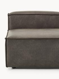 Chaise longue module Lennon van gerecycled leer, Bekleding: gerecycled leer (70% leer, Frame: massief hout, multiplex, Poten: kunststof Dit product is , Leer taupe, B 150 x D 119 cm, rugleuning rechts