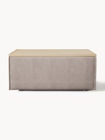 Sofa-Hocker Lennon mit Stauraum, Bezug: 100 % Polyester Der strap, Tablett: Eichenholz, Spannplatte m, Gestell: Spanplatte, mitteldichte , Webstoff Taupe, helles Eichenholz, B 88 x T 50 cm