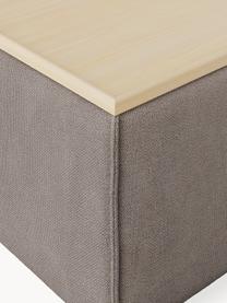 Sofa-Hocker Lennon mit Stauraum, Bezug: 100 % Polyester Der strap, Tablett: Eichenholz, Spannplatte m, Gestell: Spanplatte, mitteldichte , Webstoff Taupe, helles Eichenholz, B 88 x T 50 cm