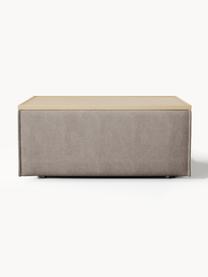 Sofa-Hocker Lennon mit Stauraum, Bezug: 100 % Polyester Der strap, Tablett: Eichenholz, Spannplatte m, Gestell: Spanplatte, mitteldichte , Webstoff Taupe, helles Eichenholz, B 88 x T 50 cm