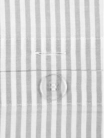 Housse de couette en coton à fines rayures Ellie, Blanc, gris, larg. 140 x long. 200 cm