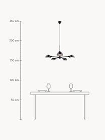 Lámpara de techo Nomi, Estructura: metal recubierto, Cable: cubierto en tela, Negro, Ø 74 x Al 39 cm