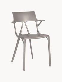 Chaises à accoudoirs en plastique A.I., 2 pièces, Plastique, Grège, larg. 54 x haut. 53 cm