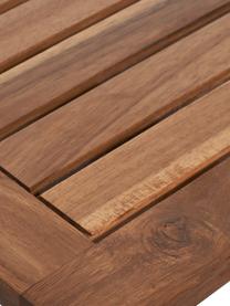Stół ogrodowy składany z drewnianym blatem Parklife, Blat: drewno akacjowe, olejowan, Stelaż: metal ocynkowany, malowan, Biały, drewno akacjowe, S 80 x W 75 cm