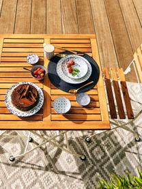 Table pliante plateau en bois Parklife, Blanc, bois d'acacia