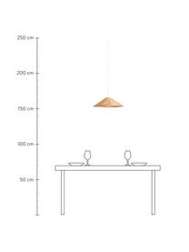 Boho hanglamp Corb, Lampenkap: waterhyacintgras, Baldakijn: kunststof, Bruin, Ø 45 x H 14 cm