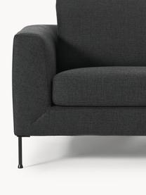 Sofa Cucita (3-osobowa), Tapicerka: tkanina (100% poliester) , Stelaż: lite drewno sosnowe, skle, Nogi: metal lakierowany Ten pro, Antracytowa tkanina, S 228 x G 94 cm