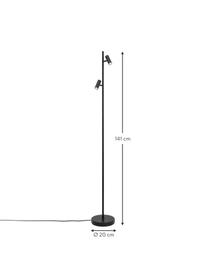 Lámpara de lectura LED regulable Omari, Pantalla: metal recubierto, Cable: plástico, Negro, Al 141 cm