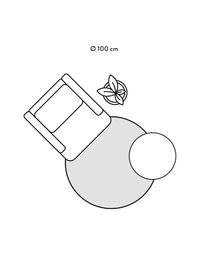 Teppich Thaide aus Bio-Baumwolle mit Quasten, 100% Bio-Baumwolle, GOTS-zertifiziert, Cremeweiss, Rosa, Weiss, Blau, Gelb, Ø 100 cm (Grösse XS)