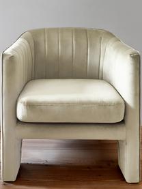 Fluwelen fauteuil Emilie, Bekleding: fluweel (polyester), Beige, B 75 x D 76 cm