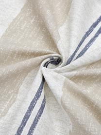 Bavlněné povlečení s potiskem Nautic Stripes, Odstíny písku, béžová, tmavě modrá, 135 x 200 cm + 1 polštář 80 x 80 cm