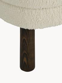 Plyšová pohovka s nohami z borovicového dřeva Tress (2místná), Bílá, Š 140 cm, H 65 cm