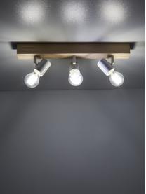 Faretti da soffitto in legno Townshend, Baldacchino: legno, Bianco, legno chiaro, Larg. 48 x Alt. 13 cm