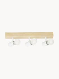 Spot plafond en bois Townshend, Blanc, bois clair, larg. 48 x haut. 13 cm