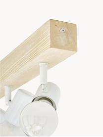 Spot plafond en bois Townshend, Blanc, bois clair, larg. 48 x haut. 13 cm