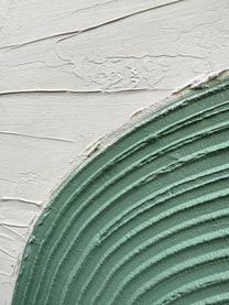 Lienzo pintado a mano Green Curves, Tonos verdes, blanco, An 80 x Al 100 cm