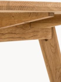 Mesa de comedor redonda de roble Yumi, Ø 115 cm, Tablero: fibras de densidad media , Patas: madera de roble macizo, Madera de roble, Ø 115 cm