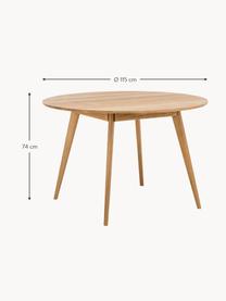 Table ronde en bois de chêne Yumi, Ø 115 cm, Bois de chêne, Ø 115 cm