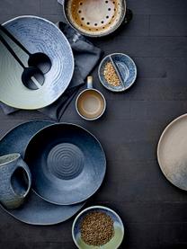 Handgemaakte ontbijtbord Aura van keramiek, Keramiek, Blauw, beige, groen, Ø 21 cm