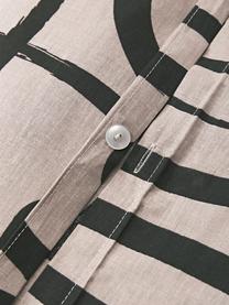 Taie d'oreiller en coton Malu, Nougat, noir, larg. 50 x long. 70 cm