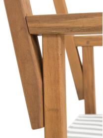 Silla plegable de madera Zoe, Estructura: madera de acacia aceitada, Beige, blanco, An 52 x F 58 cm