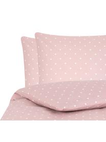 Bodkovaná posteľná bielizeň z bavlny renforcé Dotty, Ružová, biela