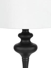 Tischlampe Connor in Weiß-Schwarz, Lampenschirm: Textil, Lampenfuß: Metall, lackiert, Schwarz, Weiß, Ø 24 x H 45 cm