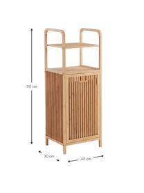 Wäschekorb Clever mit Regal aus naturbelassenem Bambus-Holz, Bambus-Holz, Beige, B 40 x H 110 cm