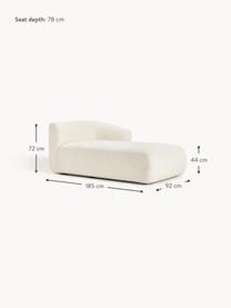 Chaise longue hoekmodule Sofia uit teddy, Bekleding: teddy (100% polypropyleen, Frame: sparrenhout, spaanplaat, , Poten: kunststof Het materiaal d, Teddy gebroken wit, B 185 x D 92 cm, hoekdeel rechts