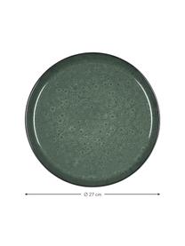 Assiette plate en grès vert Gastro, 2 pièces, Grès cérame, Noir, vert, couleur dorée, Ø 27 x haut. 2 cm