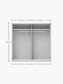 Modularer Schwebetürenschrank Simone, 200 cm Breite, mehrere Varianten, Korpus: Spanplatte, melaminbeschi, Holz, Grau, Basic Interior, B 200 x H 200 cm