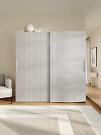 Modulární šatní skříň s posuvnými dveřmi Simone, šířka 200 cm, různé varianty, Dřevo, šedá, Interiér Basic, Š 200 x V 200 cm