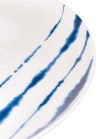 Porzellan Speiseteller Amaya mit Watercolor-Dekor, 2 Stück, Porzellan, Cremeweiß, Dunkelblau, Ø 26 x H 2 cm