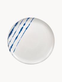 Talerz duży z porcelany Amaya, 2 szt., Porcelana, Ciemny niebieski, kremowobiały, Ø 26 x W 2 cm