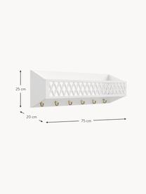 Półka ścienna Harlequin, Płyta pilśniowa średniej gęstości (MDF) z certyfikatem FSC, Drewno naturalne lakierowane na biało, S 75 x W 25 cm