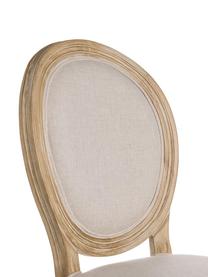 Silla Louis, Tapizado: lino, Estructura: madera de abedul, Patas: madera de caucho, Beige, marrón, An 50 x F 48 cm