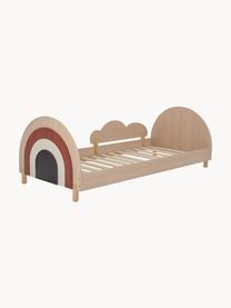 Cama infantil con soporte lateral extraíble Charli, 90 x 200 cm, Madera contrachapada, tablero de fibras de densidad media (MDF), Madera, multicolor, An 94 x L 204 cm