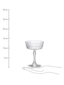 Champagneglazen America's Cocktail met groefstructuur, 6 stuks, Glas, Transparant, Ø 10 cm x H 14 cm, 280 ml