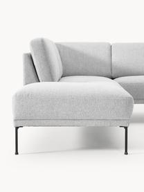 Ecksofa Fluente, Bezug: 100 % Polyester Der strap, Gestell: Massives Kiefernholz, Bir, Webstoff Hellgrau, B 221 x T 200 cm, Eckteil links