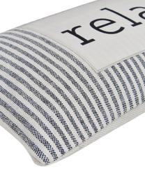 Funda de cojín de algodón reciclado Relax, 100% algodón con certificado GRS, Negro, blanco crema, An 30 x L 60 cm