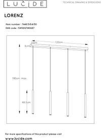 Große dimmbare LED-Pendelleuchte Lorenz in Schwarz, Baldachin: Aluminium, beschichtet, Schwarz, B 120 x H 50 cm