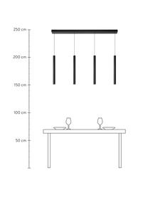 Große dimmbare LED-Pendelleuchte Lorenz in Schwarz, Baldachin: Aluminium, beschichtet, Schwarz, B 120 x H 50 cm