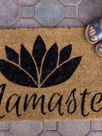 Fussmatte Namaste, Oberseite: Kokosfaser, gebleicht, Unterseite: Kokosfaser, Braun, Schwarz, B 40 x L 60 cm