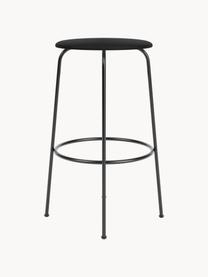 Tabouret de comptoir en cuir Afteroom, Cuir noir, cadre noir, Ø 50 x haut. 75 cm