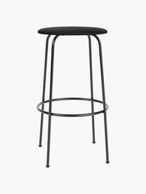 Tabouret de comptoir en cuir Afteroom, Cuir noir, cadre noir, Ø 50 x haut. 75 cm