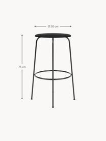 Tabouret de comptoir en cuir Afteroom, Cuir noir, cadre noir, Ø 50 x haut. 75 cm